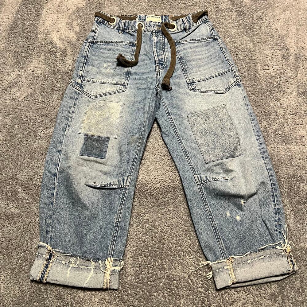 Free People Moxie Barrel Jeans Patchwork size 26